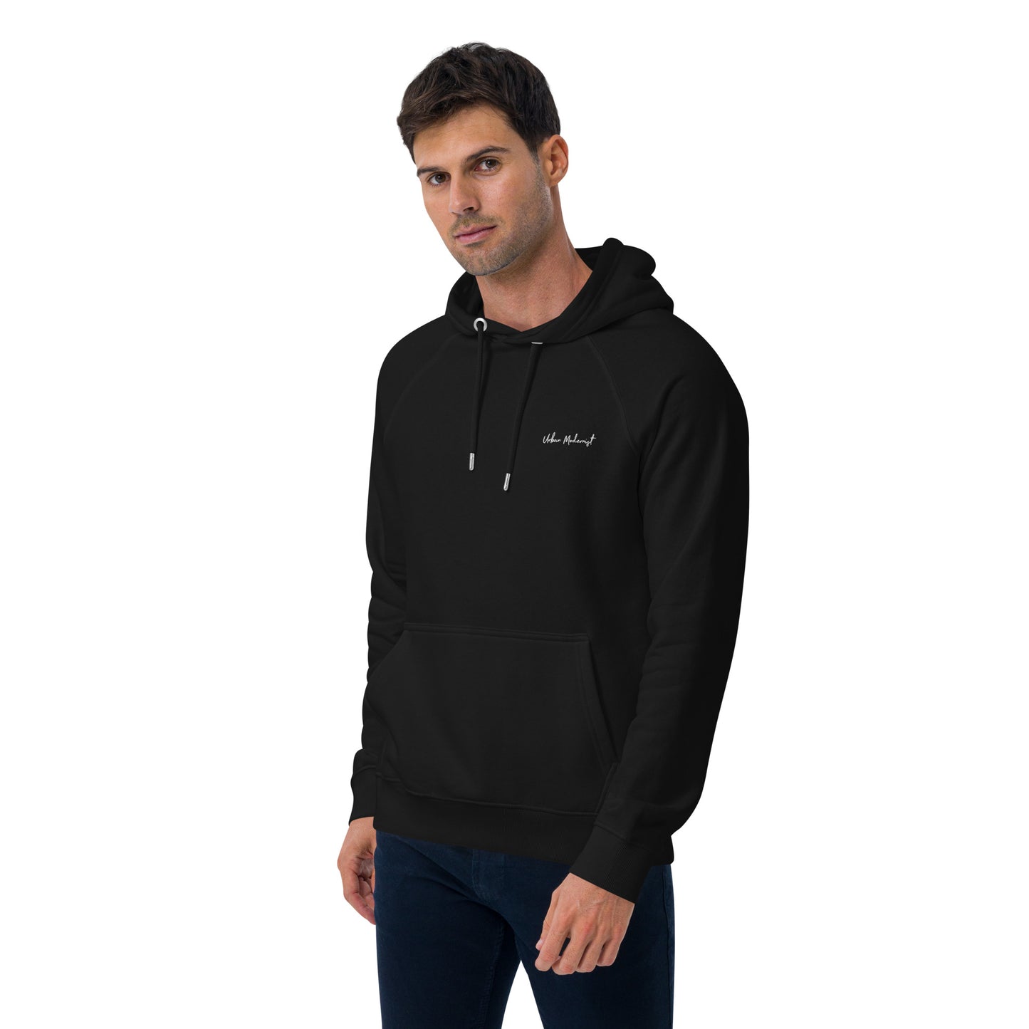 Urban Modernist Logo Unisex Eco Raglan Hoodie